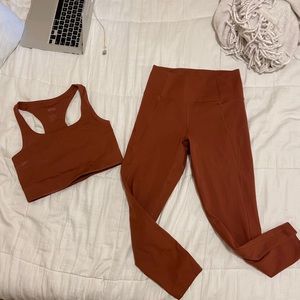 Girlfriend Collective workout bra and leggings